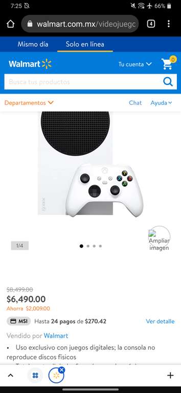 Walmart: Consola Xbox Series S 512 GB Blanco (otra más de HSBC)