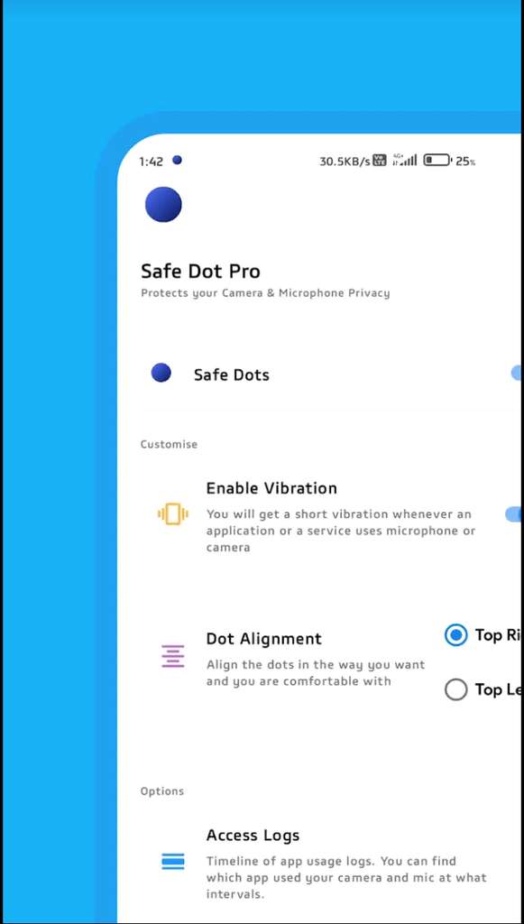 Google Play | SafeDot: Privacy Indicators