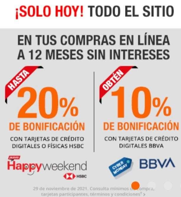 Home Depot: 20% de bonificación con tarjetas HSBC y 10% con BBVA + MSI