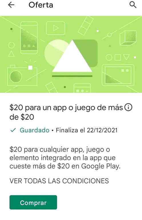 Google Play: te regala 20 pesos (usuarios seleccionados)
