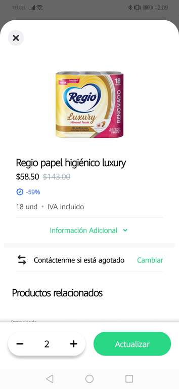 Rappi - Regio papel higiénico luxury 18 rollos en chedraui
