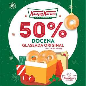 Krispy Kreme: Docena de Glaseada Original con 50%