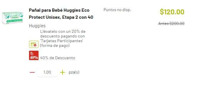 Soriana: Linea Huggies Eco Protect con 40% descuento