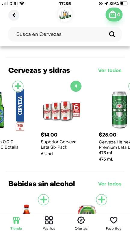 Rappi Six pack Cerveza Superior por 14 pesos