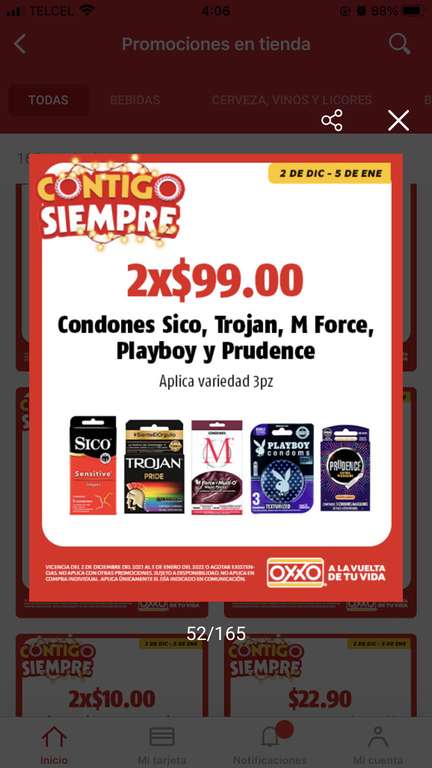 Condones 2x1 en Oxxo