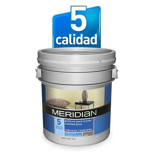 Pintura Meridian, galón gratis en la compra de cubeta de 19L en calidad 5 o superior y 6MSI