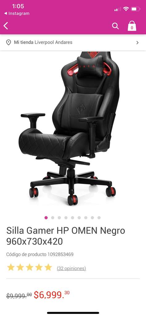 Liverpool Silla Gamer HP Omen - promodescuentos.com