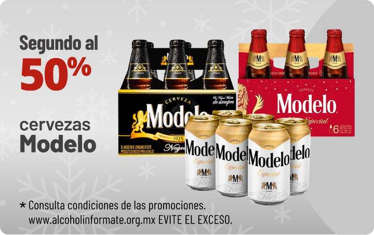 Soriana - cervezas Modelo segundo al 50%