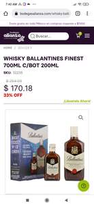 Bodegas Alianza, whisky Ballantines caja embarazada