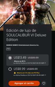 PlayStation : Soulcalibur VI Deluxe edition baja mas aun con PS Plus