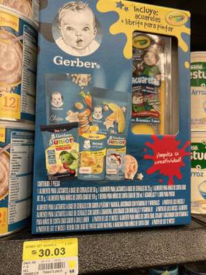Walmart: Caja con 7 productos Gerber + set de acuarela y libro p/ pintar