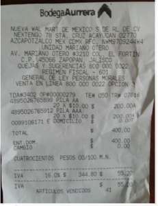 Bodega Aurrera: Pilas Recargables Atvio 10 pesos 2 AA o 4 AAA