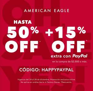 15% con Paypal en American Eagle