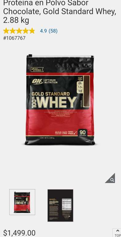 Costco: Proteína Gold Standard Whey, 2.88 kg