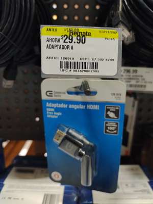 Adaptador angular HDMI en Home Depot, ( solo compra física).