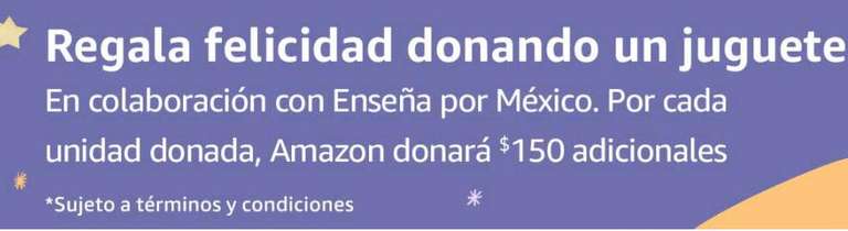 Reyes Magos, Amazon donara a Enseña por Mexico 150 pesos por cada unidad donada de esta lista