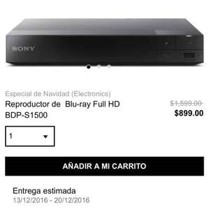 Privalia: reproductor BLU-RAY Sony wi-fi full HD nuevo $ 899 pesotes