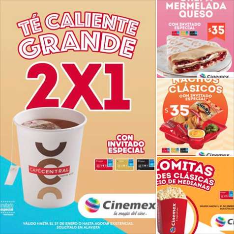 Cinemex: Promociones dulcería y cafetería con tarjeta Invitado Especial