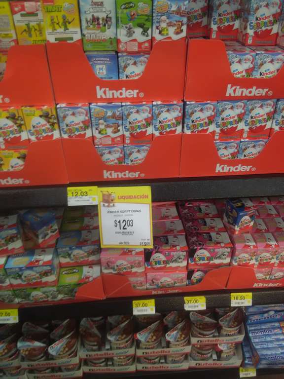 Walmart: huevo Kinder Sorpresa a $12.03