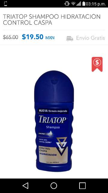 Farmacia San Pablo: shampoo TRIATOP $19.50