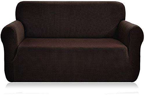 Amazon: Funda de sofá de tela elástica, color marrón oscuro