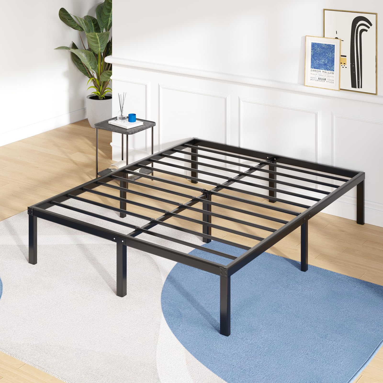 Amazon: Marco de Cama tamaño Queen de 14 Pulgadas de Alto con Plataforma de Metal