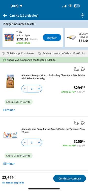 Sam’s club: Alimento Purina Dog Chow 10 kg (Sobres Beneful $155)