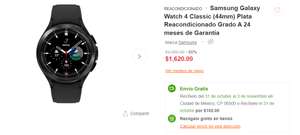 Linio: Samsung Galaxy Watch 4 Classic (44mm) Plata Reacondicionado Grado A