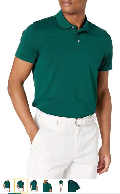 Amazon - Essentials Polo de Golf Polo Hombre Verde (XL)