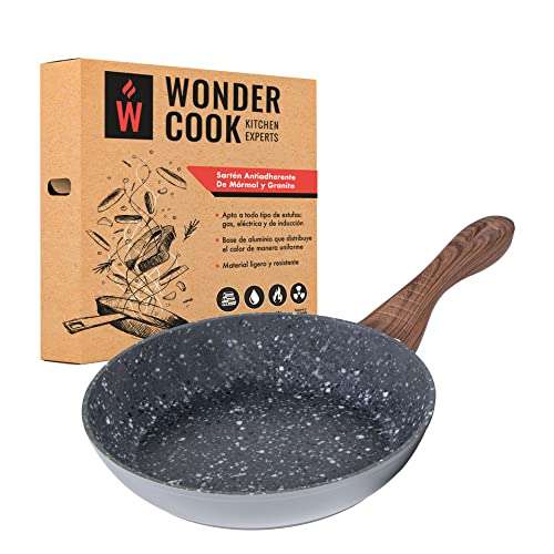 Amazon: Wonder Cook Sarten Antiadherente de Piedra Alemana de Marmol y Granito 20cm Libre de PFOA