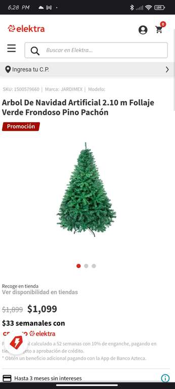 Elektra: Árbol de Navidad (Desde $679)