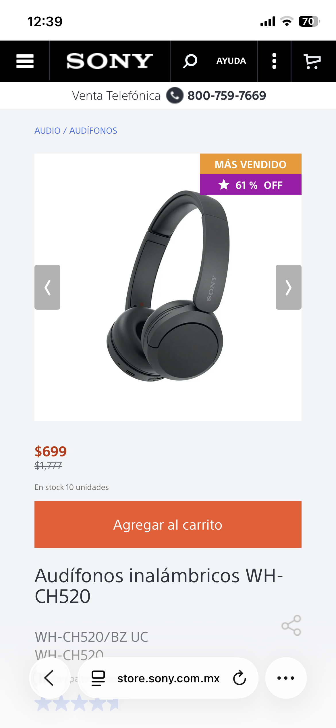 Sony México en línea audífonos inalámbricos