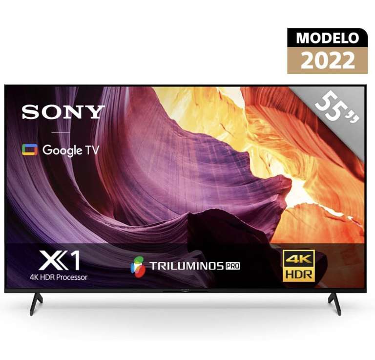 Amazon: Sony Pantalla X80K 55 Pulgadas KD-55X80K 4K UHD LED Smart Google TV Modelo 2022 | Envío gratis con Prime