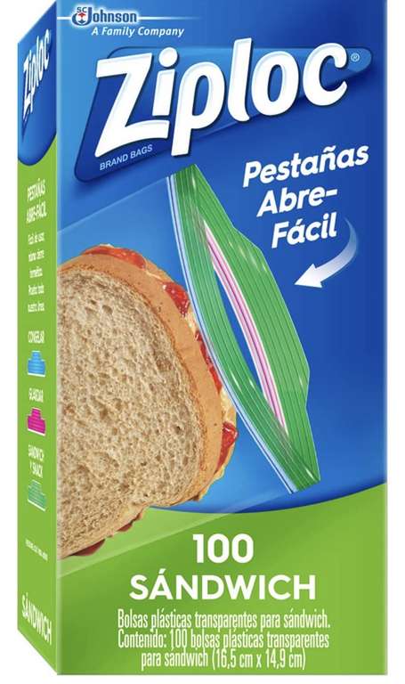 Amazon: Ziploc Bolsa para Sandwich 100 piezas | Envío gratis con Prime | Planea y Cancela