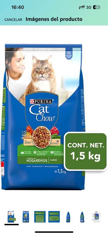 Amazon: Purina Cat Chow Defense Plus Hogareños Alimento seco para Gatos Adultos Sabor Carne, Bulto de 1.5kg