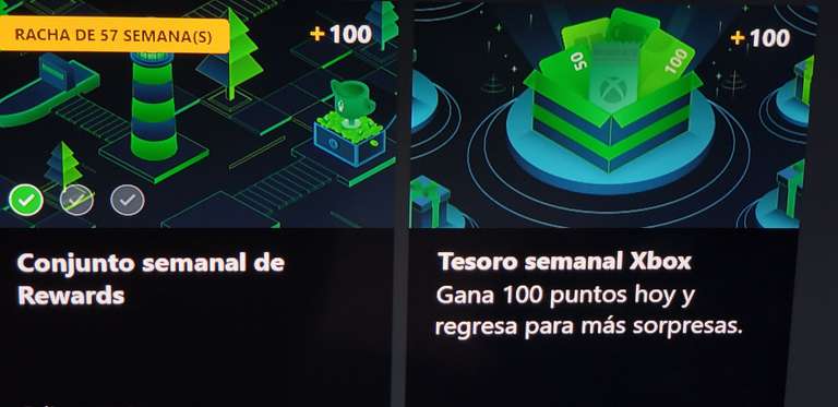 Tesoro Semanal app Rewards de Xbox