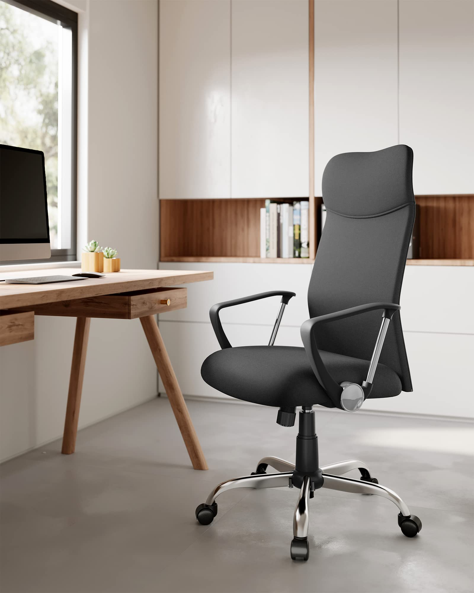 Amazon: SONGMICS Silla de Oficina Ergonómica, Altura Ajustable, soporta 120 kg