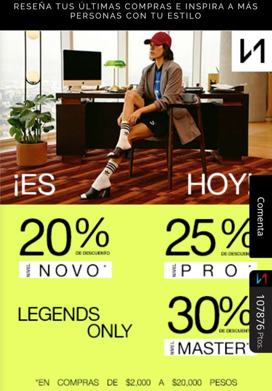 Innvictus: LEGENDS ONLY 20% 25% 30% PARA MIEMBROS.