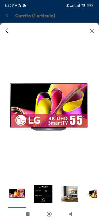 Walmart: TV LG 55 Pulgadas OLED 4K Oled55b3psa