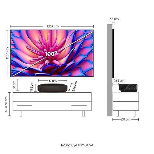 Amazon: Hisense Proyector 4K + Pantalla 100" Laser TV L5G Android con Imagen HDR10 y Audio Dolby Atmos