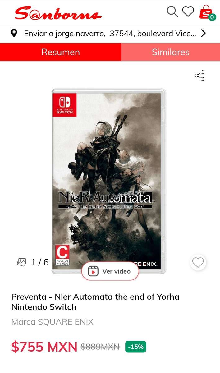 Sanborns Preventas De Nier Automata Nintendo Switch Promodescuentos Com