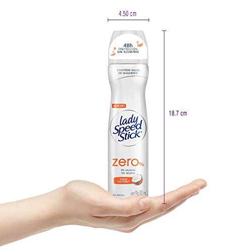 Amazon: Lady Speed Stick Zero Desodorante / Antitranspirante Fresh Coconut 91gr en aerosol | envío gratis con Prime