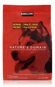 Costco Kirkland Signature Nature's Domain Alimento para Perro con Pavo y Camote 15.87kg de $1,149.00 en línea a $749.00 SÓLO TIENDA FÍSICA