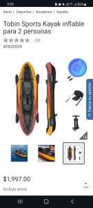 Costco: Tobin Sports Kayak inflable para 2 personas