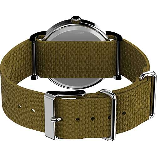 Amazon: Timex Weekender - Correa de tela de cuarzo de 38 mm, color verde, 20 relojes casuales (modelo: TW2V462009J)
