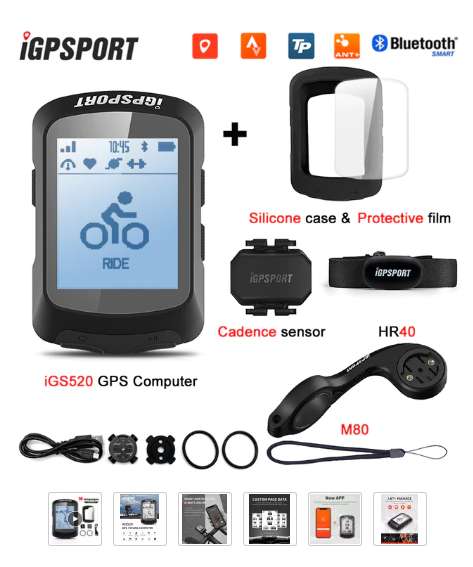 AliExpress: IGPSPORT - IGS520, velocímetro con Bluetooth, navegación GPS, ruta, notificación inteligente, odómetro