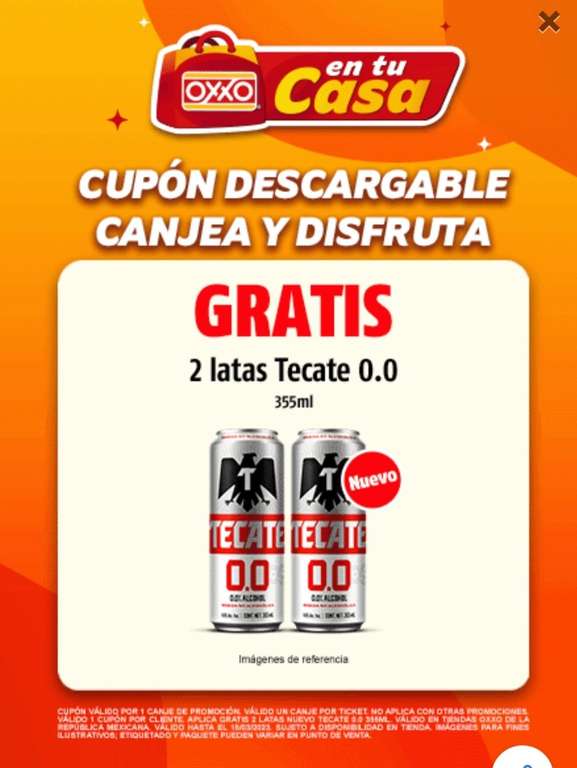 Oxxo: Cupones "Gratis Karate chile limón y 2 latas de Tecate 0.0 355 ml"