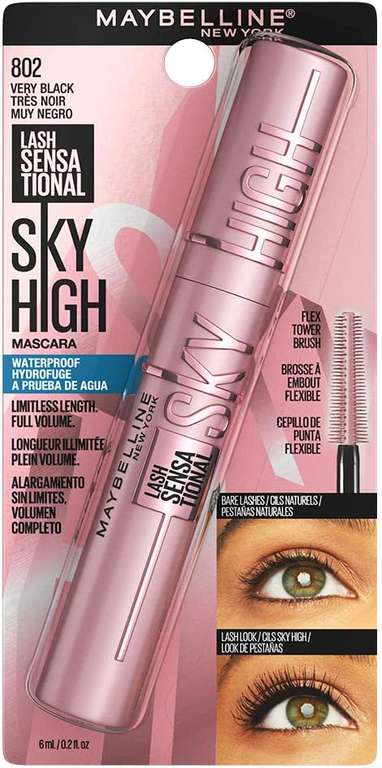 Amazon: Maybelline Mascara lash sensational sky high A prueba de Agua Negro $108