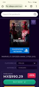 CDKEYS: Marvel's Spider Man 2 (PS5)