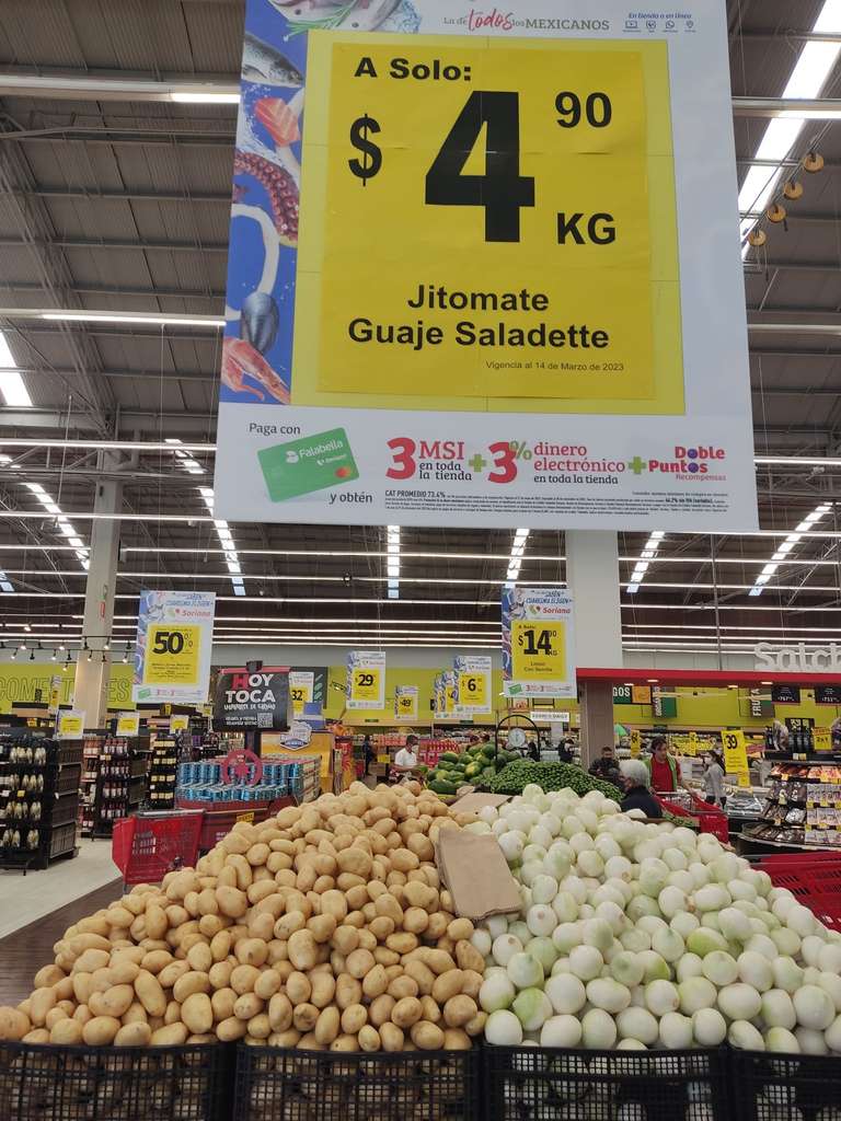 Mega Soriana pilares jitomate saladet a 4.90 kg pásele marchante